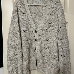 Old Navy Cream Cable Knit Cardigan Sweater